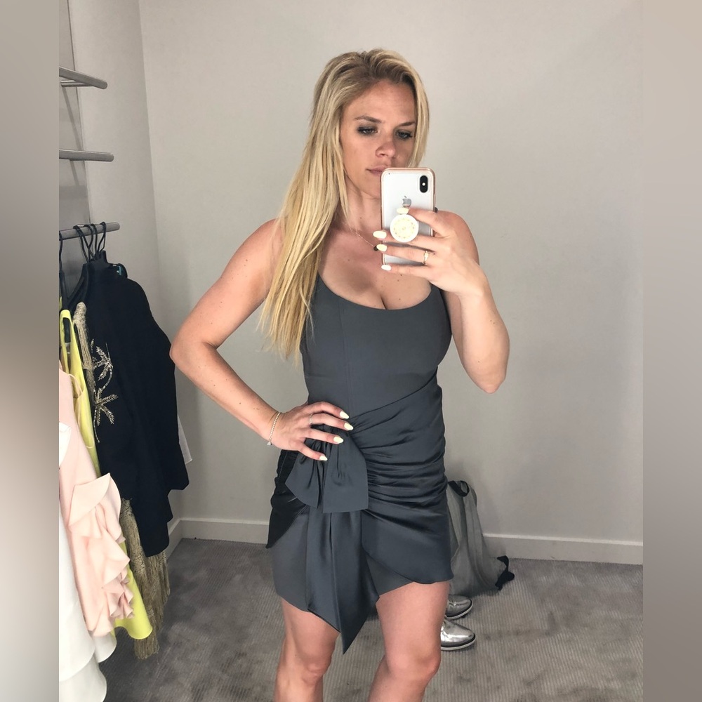 Gray cocktail dress from Cinq a Sept (8)